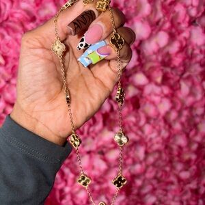 Gold Floral-Link Necklace & Earring Set  - Women Jewelry